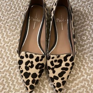 Linea Paola calf hair flats/pointed loafers great condition! Leopard print